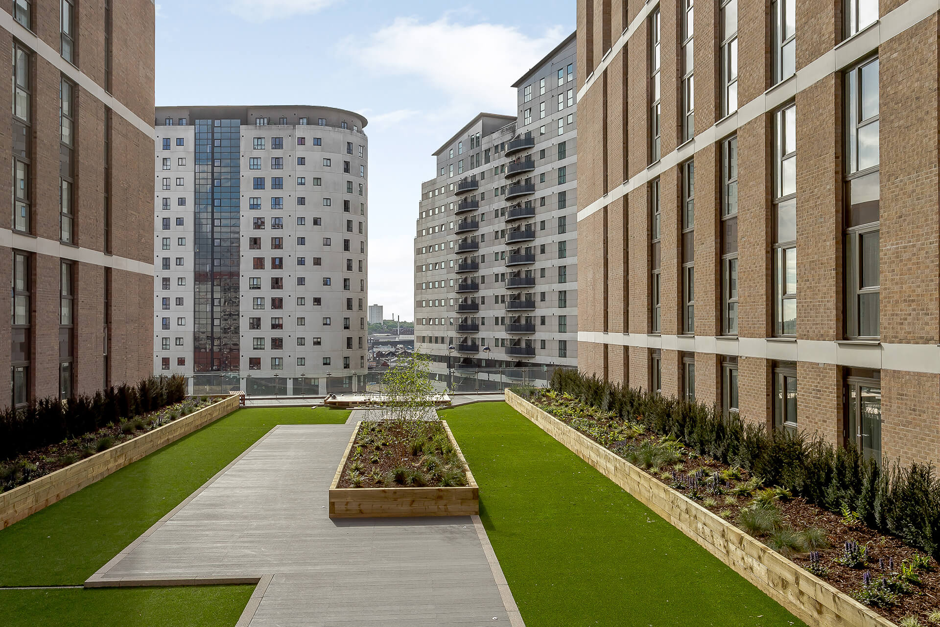 Birmingham apartment exterior communal gardens