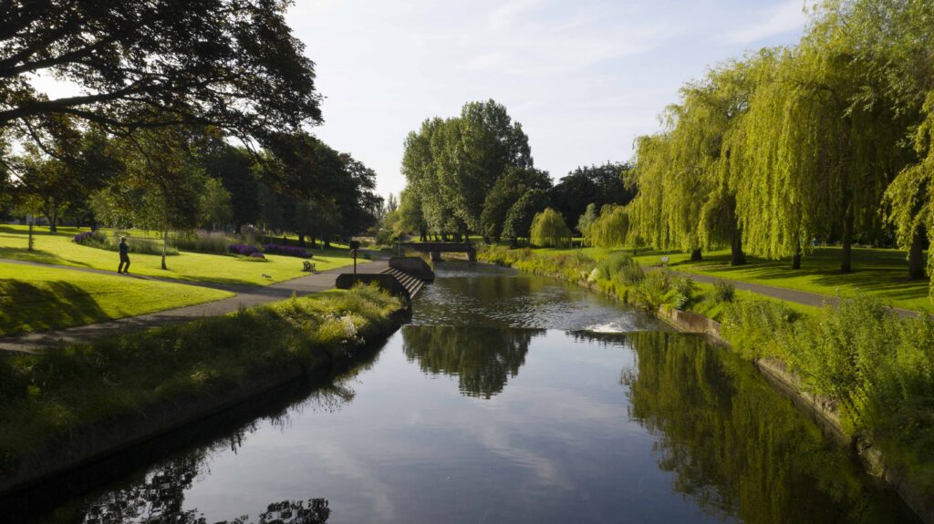 Dublin river and green spaces