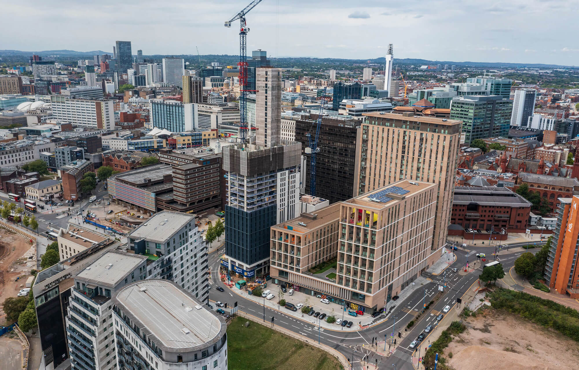 Arial shot of Birmingham