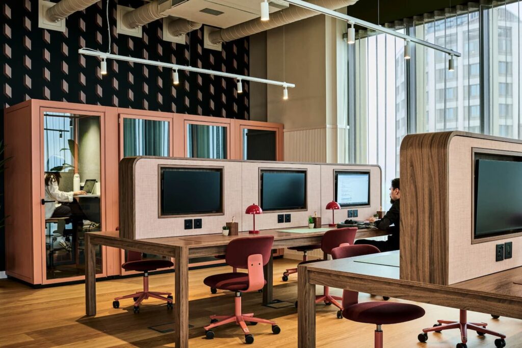 Uncle Acton coworking space with screens